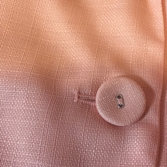 ❌DONATED❌Peach Boatneck Belted Button Up Lined Long Sleeve Top - Picture 6 of 9